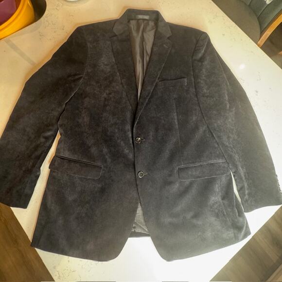 Calvin Klein Mens 46L Jacket Blazer Black Corduroy - Picture 6 of 12